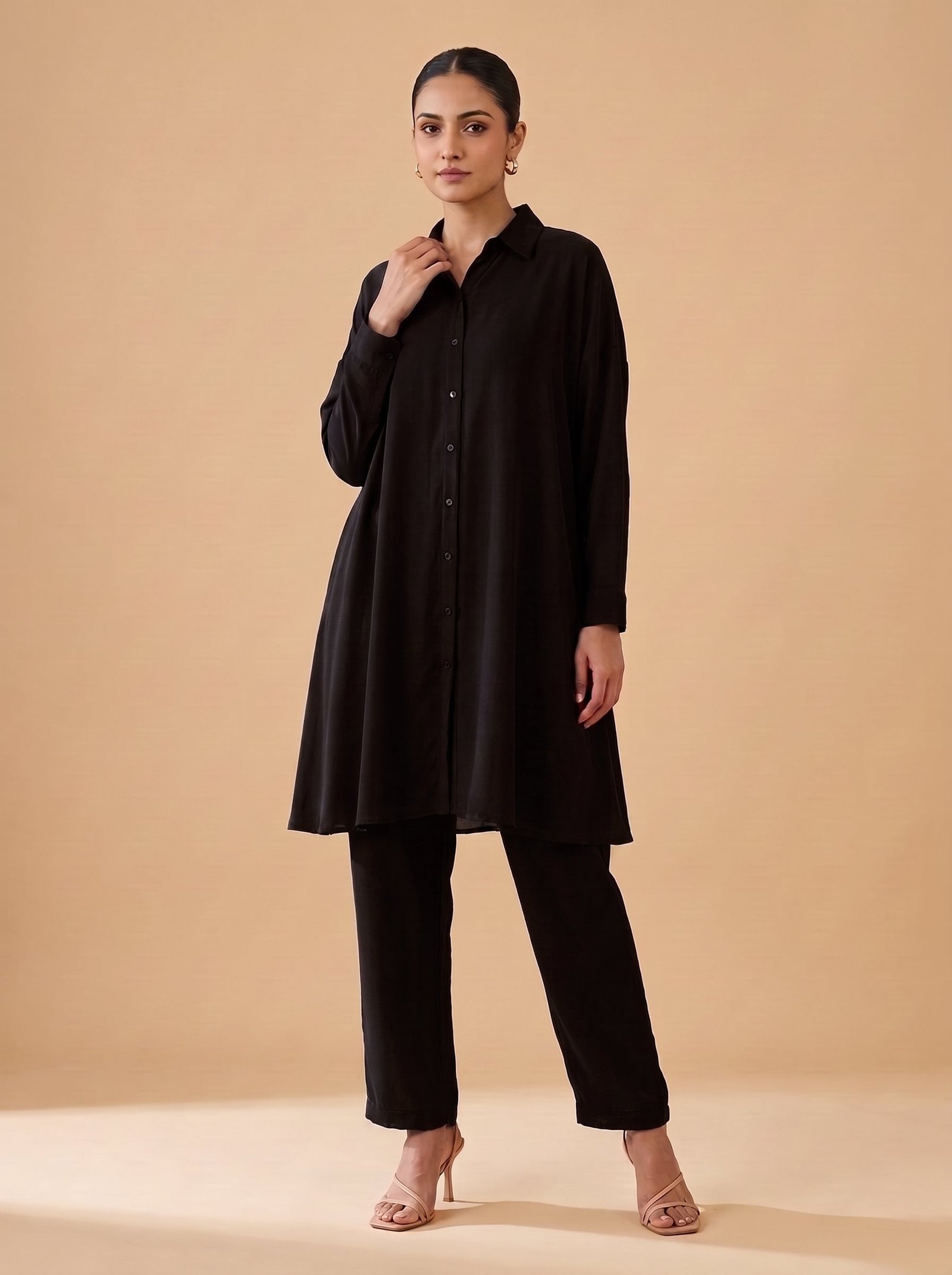 Georgette Shirt Style Cord Set - Image 3